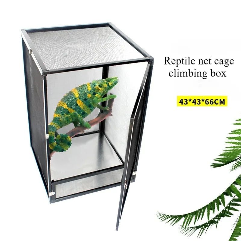 Aluminium Terrarium 43x43x66cm – Netzgehege für Chamäleons & Reptilien
