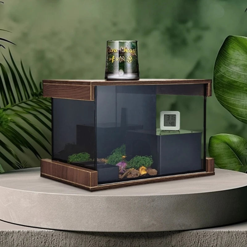 Glas-Terrarium für Reptilien | Belüftung & Schiebetür