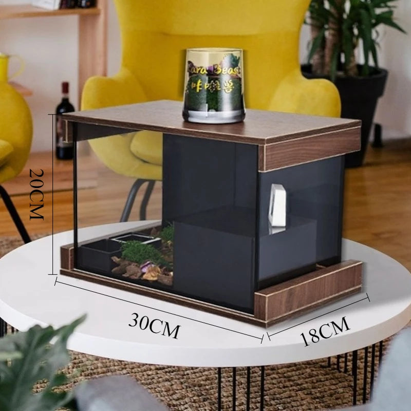 Glas-Terrarium für Reptilien | Belüftung & Schiebetür