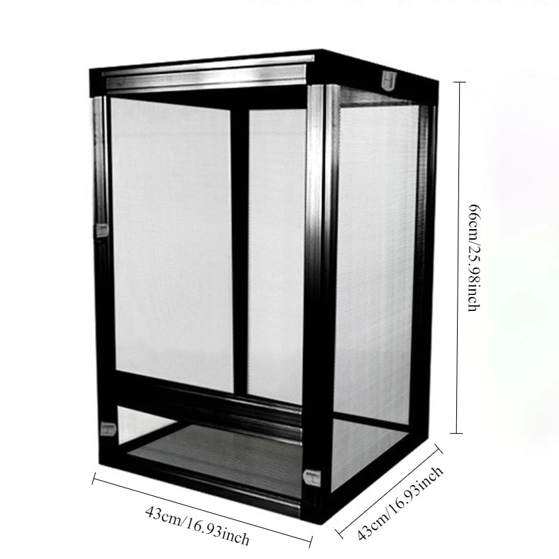Aluminium Terrarium 43x43x66cm – Netzgehege für Chamäleons & Reptilien