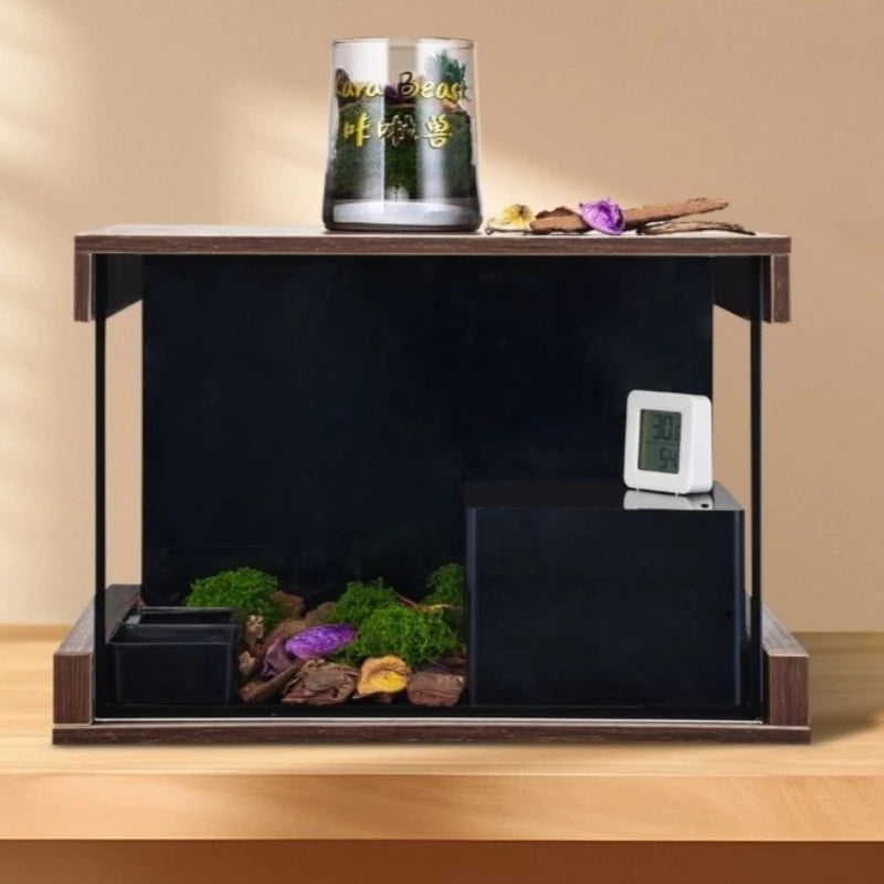 Glas-Terrarium für Reptilien | Belüftung & Schiebetür