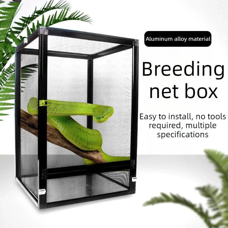Aluminium Terrarium 43x43x66cm – Netzgehege für Chamäleons & Reptilien