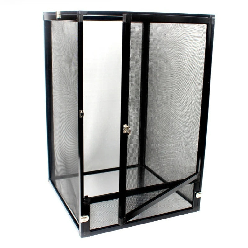 Aluminium Terrarium 43x43x66cm – Netzgehege für Chamäleons & Reptilien